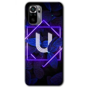 Xiaomi Redmi Note 10S Dark Neon Yaprak U Harfi Baskılı Uyumlu Silikon Kılıf