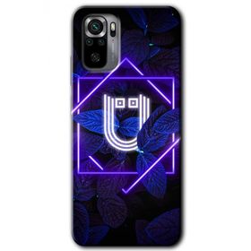 Xiaomi Redmi Note 10S Dark Neon Yaprak U Harfi Baskılı Uyumlu Silikon Kılıf