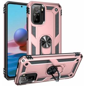 Xiaomi Redmi Note 10s Kılıf Zırhlı Standlı Mıknatıslı Tank Kapak - Rose Gold