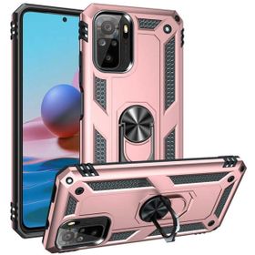 Xiaomi Redmi Note 10s Kılıf Zırhlı Standlı Mıknatıslı Tank Kapak - Rose Gold