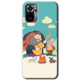 Xiaomi Redmi Note 10S Kış Pikniği Baskılı Uyumlu Silikon Kılıf