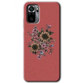 Xiaomi Redmi Note 10S Retro Çiçek Baskılı Uyumlu Silikon Kılıf