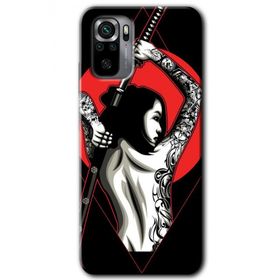 Xiaomi Redmi Note 10S Samurai Girl Baskılı Uyumlu Silikon Kılıf