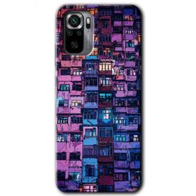 Xiaomi Redmi Note 10S Şehir Görünümü Baskılı Uyumlu Silikon Kılıf