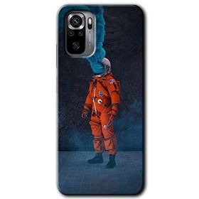 Xiaomi Redmi Note 10S Smoke Astronot Baskılı Uyumlu Silikon Kılıf