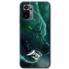 Xiaomi Redmi Note 10S Yeşil Kurt Baskılı Uyumlu Silikon Kılıf