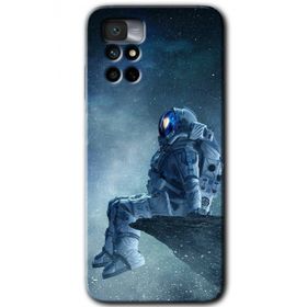 Xiaomi Redmi Note 11 4G Astronot Yalnızlığı Baskılı Uyumlu Silikon Kılıf
