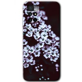 Xiaomi Redmi Note 11 4G Beyaz Çiçek Baskılı Uyumlu Silikon Kılıf