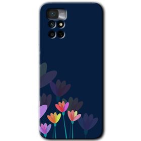 Xiaomi Redmi Note 11 4G Çizim Çiçekleri Baskılı Uyumlu Silikon Kılıf