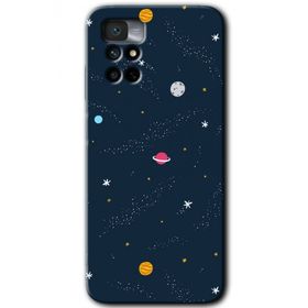 Xiaomi Redmi Note 11 4G Çizim Gezegen Baskılı Uyumlu Silikon Kılıf