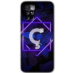 Xiaomi Redmi Note 11 4G Dark Neon Yaprak C Harfi Baskılı Uyumlu Silikon Kılıf
