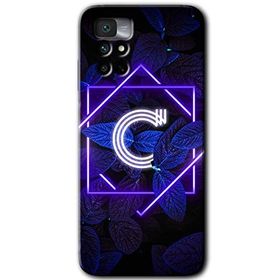 Xiaomi Redmi Note 11 4G Dark Neon Yaprak C Harfi Baskılı Uyumlu Silikon Kılıf