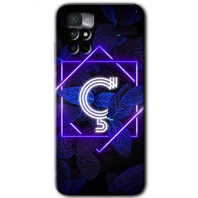 Xiaomi Redmi Note 11 4G Dark Neon Yaprak C Harfi Baskılı Uyumlu Silikon Kılıf