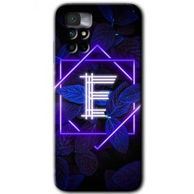 Xiaomi Redmi Note 11 4G Dark Neon Yaprak E Harfi Baskılı Uyumlu Silikon Kılıf