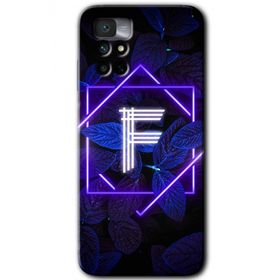 Xiaomi Redmi Note 11 4G Dark Neon Yaprak F Harfi Baskılı Uyumlu Silikon Kılıf