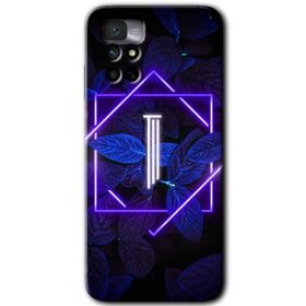 Xiaomi Redmi Note 11 4G Dark Neon Yaprak İ Harfi Baskılı Uyumlu Silikon Kılıf