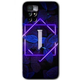 Xiaomi Redmi Note 11 4G Dark Neon Yaprak İ Harfi Baskılı Uyumlu Silikon Kılıf