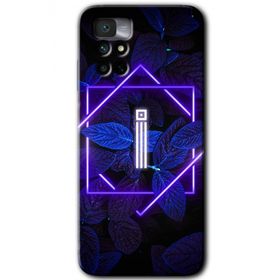 Xiaomi Redmi Note 11 4G Dark Neon Yaprak İ Harfi Baskılı Uyumlu Silikon Kılıf