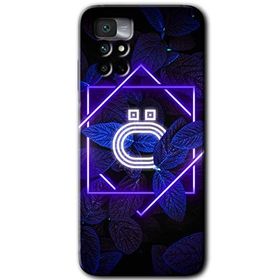 Xiaomi Redmi Note 11 4G Dark Neon Yaprak O Harfi Baskılı Uyumlu Silikon Kılıf
