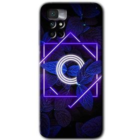 Xiaomi Redmi Note 11 4G Dark Neon Yaprak O Harfi Baskılı Uyumlu Silikon Kılıf