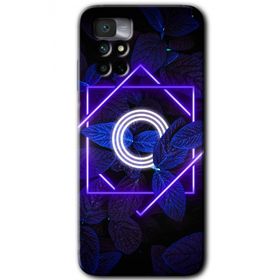 Xiaomi Redmi Note 11 4G Dark Neon Yaprak O Harfi Baskılı Uyumlu Silikon Kılıf