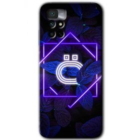 Xiaomi Redmi Note 11 4G Dark Neon Yaprak O Harfi Baskılı Uyumlu Silikon Kılıf