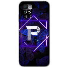 Xiaomi Redmi Note 11 4G Dark Neon Yaprak P Harfi Baskılı Uyumlu Silikon Kılıf