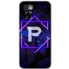 Xiaomi Redmi Note 11 4G Dark Neon Yaprak P Harfi Baskılı Uyumlu Silikon Kılıf