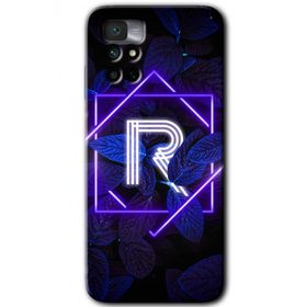 Xiaomi Redmi Note 11 4G Dark Neon Yaprak R Harfi Baskılı Uyumlu Silikon Kılıf