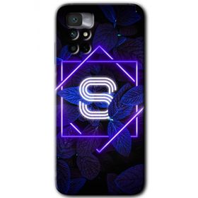 Xiaomi Redmi Note 11 4G Dark Neon Yaprak S Harfi Baskılı Uyumlu Silikon Kılıf