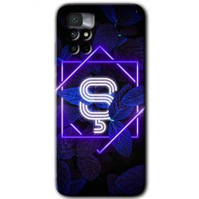 Xiaomi Redmi Note 11 4G Dark Neon Yaprak S Harfi Baskılı Uyumlu Silikon Kılıf