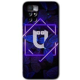 Xiaomi Redmi Note 11 4G Dark Neon Yaprak Ü Harfi Baskılı Uyumlu Silikon Kılıf