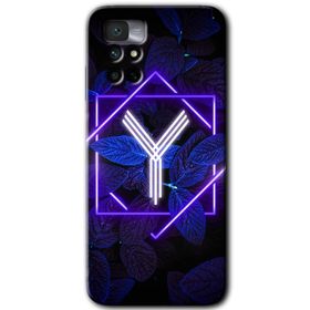 Xiaomi Redmi Note 11 4G Dark Neon Yaprak Y Harfi Baskılı Uyumlu Silikon Kılıf