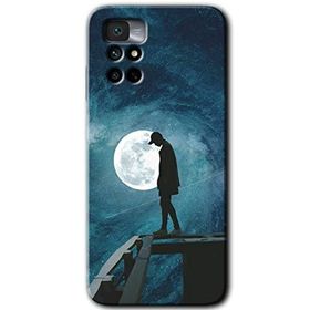 Xiaomi Redmi Note 11 4G Dolunay Yalnızlık Baskılı Uyumlu Silikon Kılıf