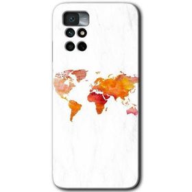 Xiaomi Redmi Note 11 4G Dünya Haritası Baskılı Uyumlu Silikon Kılıf