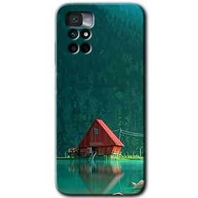 Xiaomi Redmi Note 11 4G House In Woods Baskılı Uyumlu Silikon Kılıf