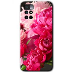 Xiaomi Redmi Note 11 4G Kırmızı Beyaz Gül Baskılı Uyumlu Silikon Kılıf