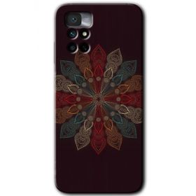 Xiaomi Redmi Note 11 4G Mandala Flower Wal Baskılı Uyumlu Silikon Kılıf