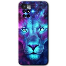 Xiaomi Redmi Note 11 4G Neon Lion Baskılı Uyumlu Silikon Kılıf