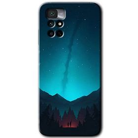 Xiaomi Redmi Note 11 4G Night Fores Mount Baskılı Uyumlu Silikon Kılıf