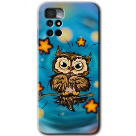 Xiaomi Redmi Note 11 4G Owl Bird Stars Baskılı Uyumlu Silikon Kılıf