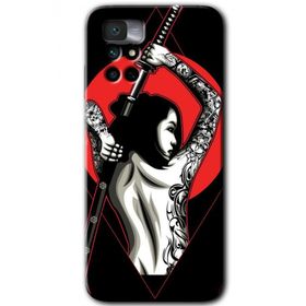 Xiaomi Redmi Note 11 4G Samurai Girl Baskılı Uyumlu Silikon Kılıf