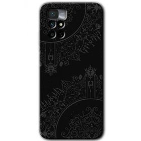 Xiaomi Redmi Note 11 4G Siyah Mandala Baskılı Uyumlu Silikon Kılıf