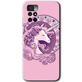 Xiaomi Redmi Note 11 4G Unicorn Pembe Baskılı Uyumlu Silikon Kılıf