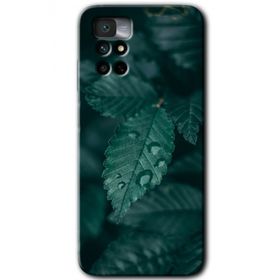 Xiaomi Redmi Note 11 4G Yağmurlu Yaprak Baskılı Uyumlu Silikon Kılıf