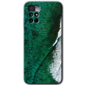 Xiaomi Redmi Note 11 4G Yeşil Okyanus Baskılı Uyumlu Silikon Kılıf