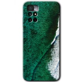 Xiaomi Redmi Note 11 4G Yeşil Okyanus Baskılı Uyumlu Silikon Kılıf