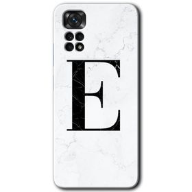Xiaomi Redmi Note 11 5G Global Beyaz Mermer Desenli D Harfi Baskılı Uyumlu Silikon Kılıf