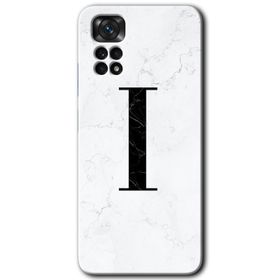 Xiaomi Redmi Note 11 5G Global Beyaz Mermer Desenli D Harfi Baskılı Uyumlu Silikon Kılıf