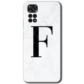 Xiaomi Redmi Note 11 5G Global Beyaz Mermer Desenli F Harfi Baskılı Uyumlu Silikon Kılıf